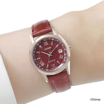 Pre-owned Citizen Es9378-01x [exceed Eco Drive Radio Watch Minnie Disney Collection]