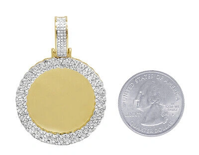 Pre-owned Jewelry Unlimited 10k Yellow Gold Cuban Memory Real Diamond Pendant 0.80ct 1.75" In H-i