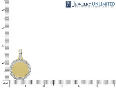 Pre-owned Jewelry Unlimited 10k Yellow Gold Cuban Memory Real Diamond Pendant 0.80ct 1.75" In H-i