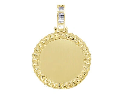 Pre-owned Jewelry Unlimited 10k Yellow Gold Cuban Memory Real Diamond Pendant 0.80ct 1.75" In H-i
