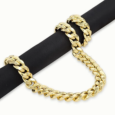 Pre-owned Nuragold 10k Yellow Gold 13mm Mens Miami Cuban Link Italian Chain Bracelet Box Clasp 9"