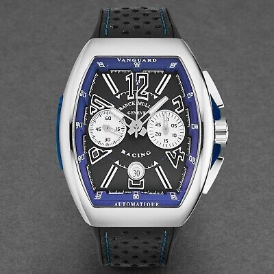 Pre-owned Franck Muller Men's Vanguard Racing' Black Dial Chronograph Automatic 45ccblkblu