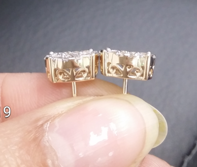 Pre-owned Handmade Deal 14k Gold 1.50ct Round Genuine Diamond Cluster Flower Halo Studs Earring 9mm In White