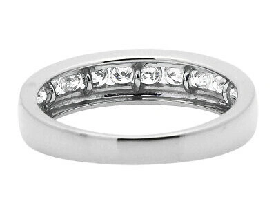 Pre-owned Jewelry Unlimited Men's 14k White Gold 1 Row Channel Set Genuine Diamond Wedding Ring Band 1.0ct