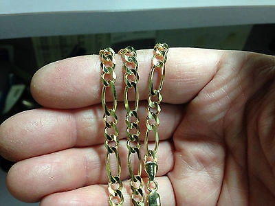 Pre-owned R C I 14kt Solid Yellow Gold Figaro Curb Link Chain/necklace 20" 4.5mm 15 Grams In No Stone