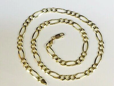 Pre-owned R C I 14kt Solid Yellow Gold Figaro Curb Link Chain/necklace 20" 4.5mm 15 Grams In No Stone