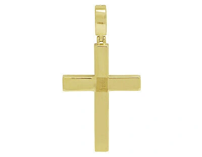 Pre-owned Jewelry Unlimited 10k Two-tone Gold Real Diamond Cross Pendant 2.75" 3 Ct