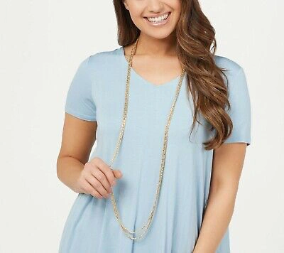 Pre-owned Qvc 100" Long Round Byzantine Chain Necklace Lobster Clasp Real 14k Yellow Gold