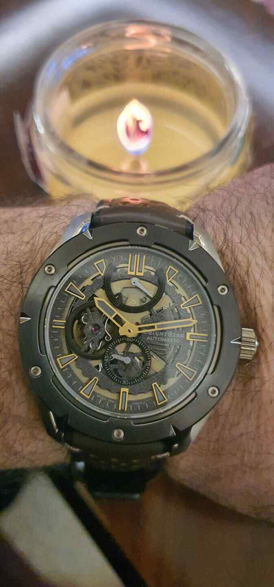 Pre-owned Orient Star Orientstar: Avant-garde Skeleton 100-m Mechanical Sapphire Av0a04b Made In Japan