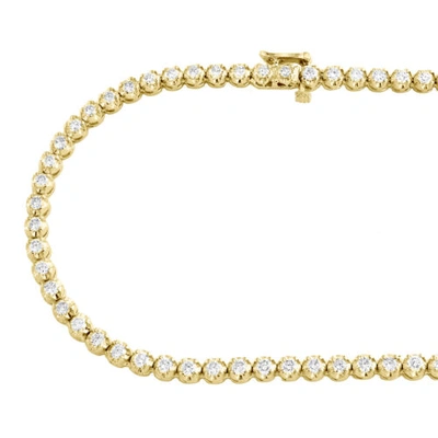 Pre-owned Jfl Diamonds & Timepieces 10k Yellow Gold Round Diamond Tennis Chain 4mm Martini Set 22" Necklace 10.25 Ct In White