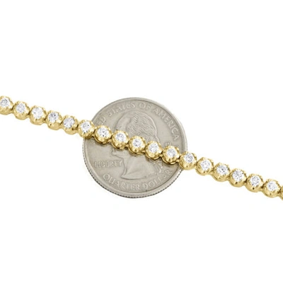 Pre-owned Jfl Diamonds & Timepieces 10k Yellow Gold Round Diamond Tennis Chain 4mm Martini Set 22" Necklace 10.25 Ct In White