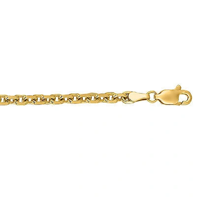 Pre-owned Teachers Jewelry 14k Yellow Gold Chain 4.0mm Diamond Cut Cable Link 18" Necklace