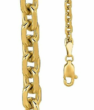 Pre-owned Teachers Jewelry 14k Yellow Gold Chain 4.0mm Diamond Cut Cable Link 18" Necklace