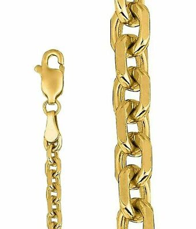 Pre-owned Teachers Jewelry 14k Yellow Gold Chain 4.0mm Diamond Cut Cable Link 18" Necklace