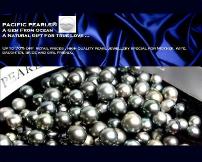 Pre-owned Pacific Pearls® 11-13mm Tahitian Diamond Pearl Bracelets Office Wear Jewelry In Black