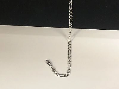 Pre-owned R C I 14kt Solid White Gold Mens Figaro Curb Link Chain/necklace 20" 5mm 15 Grams In No Stone