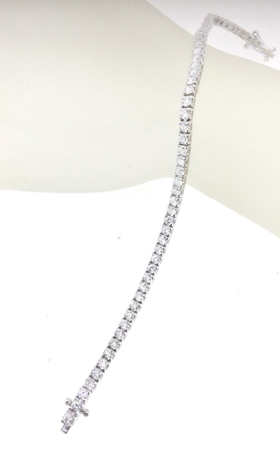 Pre-owned Kgm Diamonds Diamond Tennis Bracelet 4 Ct Natural White Gold 14k Bridal Engagement Birthday In White/colorless