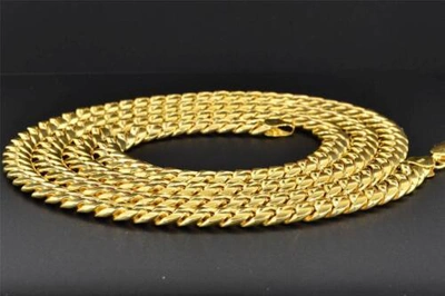 Pre-owned Jfl Diamonds & Timepieces 10k Yellow Gold Miami Cuban Semi Hollow 11mm Wide Chain 36" Necklace