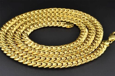 Pre-owned Jfl Diamonds & Timepieces 10k Yellow Gold Miami Cuban Semi Hollow 11mm Wide Chain 36" Necklace