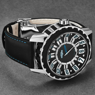 Pre-owned Dewitt Men's 'academia Slide' Black Dial Black Titanium Bezel Ac.sld.001 Rpb