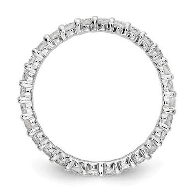 Pre-owned Kabbalah King 14k White Gold Round Diamond Eternity Band Ring Shared Prong 1.00ct Size 8 Gift
