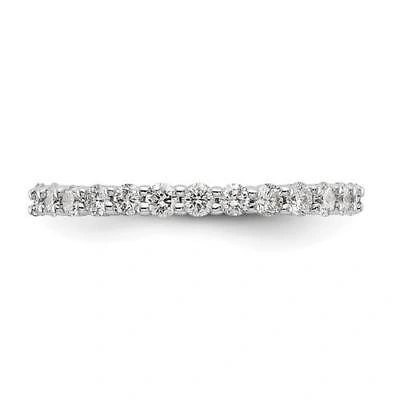 Pre-owned Kabbalah King 14k White Gold Round Diamond Eternity Band Ring Shared Prong 1.00ct Size 8 Gift
