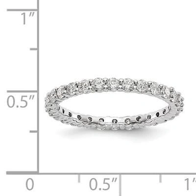 Pre-owned Kabbalah King 14k White Gold Round Diamond Eternity Band Ring Shared Prong 1.00ct Size 8 Gift