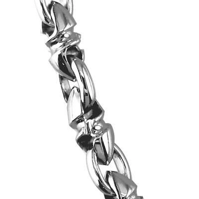 Pre-owned Bullet Mens Medium Size Twisted  Link Chain In Sterling Silver, 24 Inches