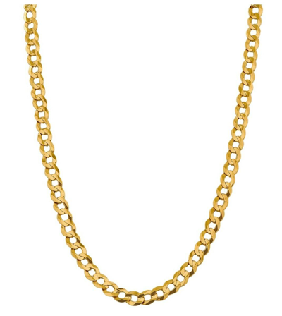 Pre-owned Roy Rose Jewelry Flat Cuban Link Light Weight Chain Necklace 14k Yellow Gold - 3mm, 3.7mm, 9.4mm