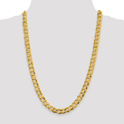 Pre-owned Roy Rose Jewelry Flat Cuban Link Light Weight Chain Necklace 14k Yellow Gold - 3mm, 3.7mm, 9.4mm