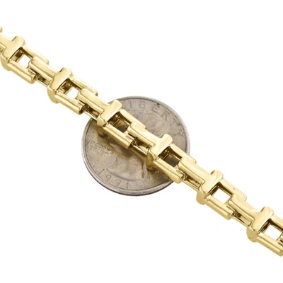 Pre-owned Jfl Diamonds & Timepieces 10k Yellow Gold Fancy Link Italy Made Design T Initial Unisex Bracelet 7mm | 8"