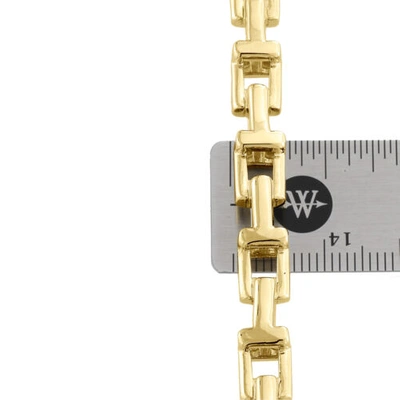 Pre-owned Jfl Diamonds & Timepieces 10k Yellow Gold Fancy Link Italy Made Design T Initial Unisex Bracelet 7mm | 8"