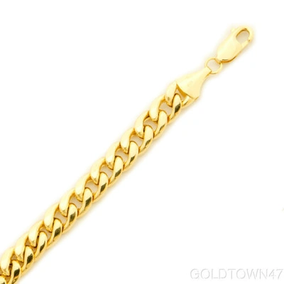 Pre-owned Miami Cuban Men's Necklace In 14k Semi-solid Yellow Gold 8 Mm Thick Heavy  Chain