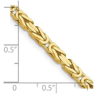 Pre-owned Skyjewelers Real 14kt Yellow Gold 26 Inch 3.25mm Byzantine With Lobster Clasp Chain; 26 Inch