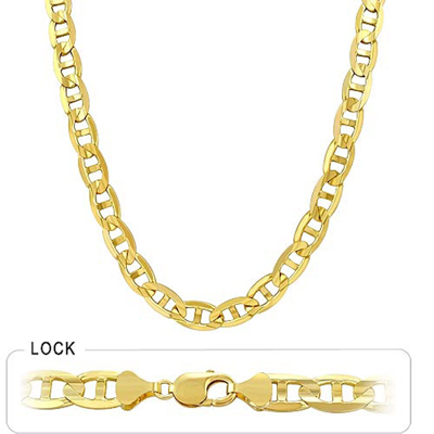 Pre-owned Gd Diamond 11 Mm 26" 120 Gram 14k Solid Gold Yellow Men's Mariner Concave Chain Necklace