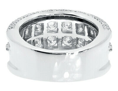 Pre-owned Jewelry Unlimited 14k White Gold Mens Ladies Round Diamond 12mm Fashion Cocktail Band Ring 2.71 Ct