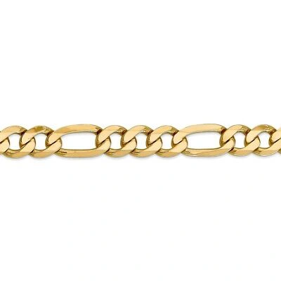 Pre-owned Superdealsforeverything Real 14kt Yellow Gold 24 Inch 10mm Flat Figaro With Lobster Clasp Chain; 24 Inch