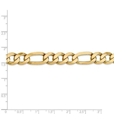 Pre-owned Superdealsforeverything Real 14kt Yellow Gold 24 Inch 10mm Flat Figaro With Lobster Clasp Chain; 24 Inch