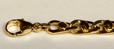 Pre-owned R C I 14k Yellow Gold Mens Fancy Puffed Anchor Mariner 8.5" Link Bracelet 5 Mm 10 Grm In No Stone