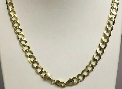 Pre-owned R C I 10k Solid Gold Comfort Concave Cuban Curb Link Chain Necklace 20" 8.2mm 26 Grams