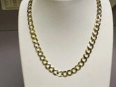 Pre-owned R C I 10k Solid Gold Comfort Concave Cuban Curb Link Chain Necklace 20" 8.2mm 26 Grams