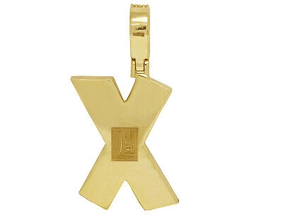 Pre-owned Jewelry Unlimited Baguette Diamond 3d Letter Initial Pendant Two Tone 10k Gold Unisex 3 3/4 Ct ... In G-h