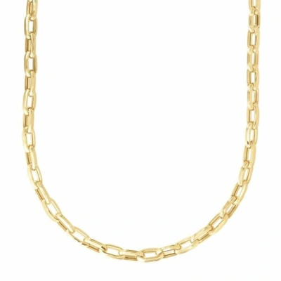 Pre-owned Wjd Exclusives 14k Yellow Gold 7mm Men's Paperclip Necklace Chain 24"