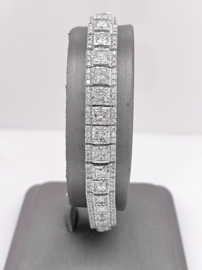 Pre-owned Handmade 14k White Gold 12.00 Ct Diamond Tennis Bracelet, 22 G, 7.5 Inches, S14162 In G-h