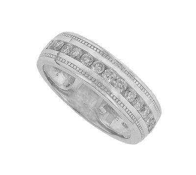 Pre-owned La 1.25 Ct Men's Round Cut Diamond Wedding Band Ring In Channel Setting In Ptinum In White
