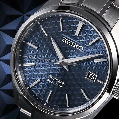 Pre-owned Seiko Presage Sarx077 Prestige Line Metal Band Navy Sharp Edged Series