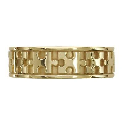 Pre-owned Undisclosed Autism Awareness Jigsaw Puzzle Piece Ring Band In 14k Yellow Gold, Ring Sizes 9
