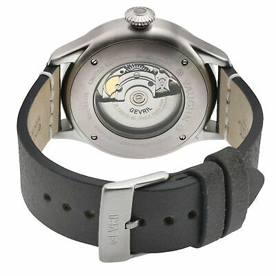 Pre-owned Gevril Men's Vaughn 43505 Swiss Automatic Sw200 Sellita Movement Leather Watch