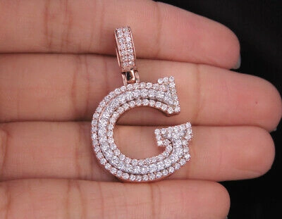 Pre-owned Jewelry Unlimited Custom 3d Letter Initial Diamond Pendant Charm 10k Twotone Gold 1 4/5 Ct 1.5" In G-h