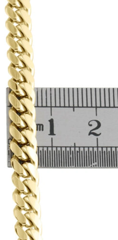 Pre-owned Jfl Diamonds & Timepieces Mens Real 10k Yellow Gold 6mm Solid Miami Cuban Link Fancy Bracelet Box Clasp 9"